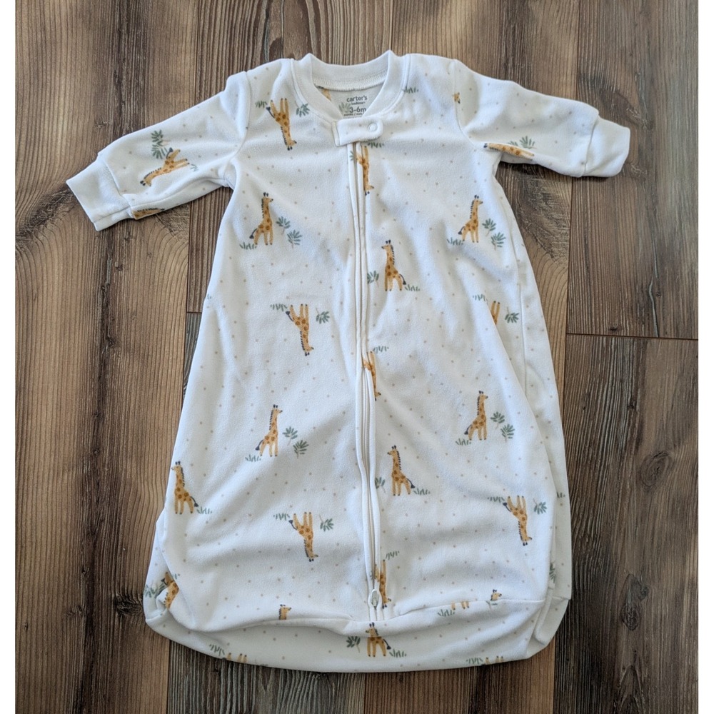 Carter's Fleece Giraffe Safari Print Wearable Blanket Sleep Sack 3-6 Months